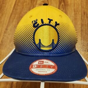Golden State Warriors Hat "The City" Snapback Blue Yellow 2 Tone New Era 9Fifty